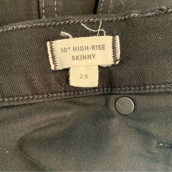 Madewell Black 10” High Rise Skinny Jeans Size 28 - Picture 6 of 7